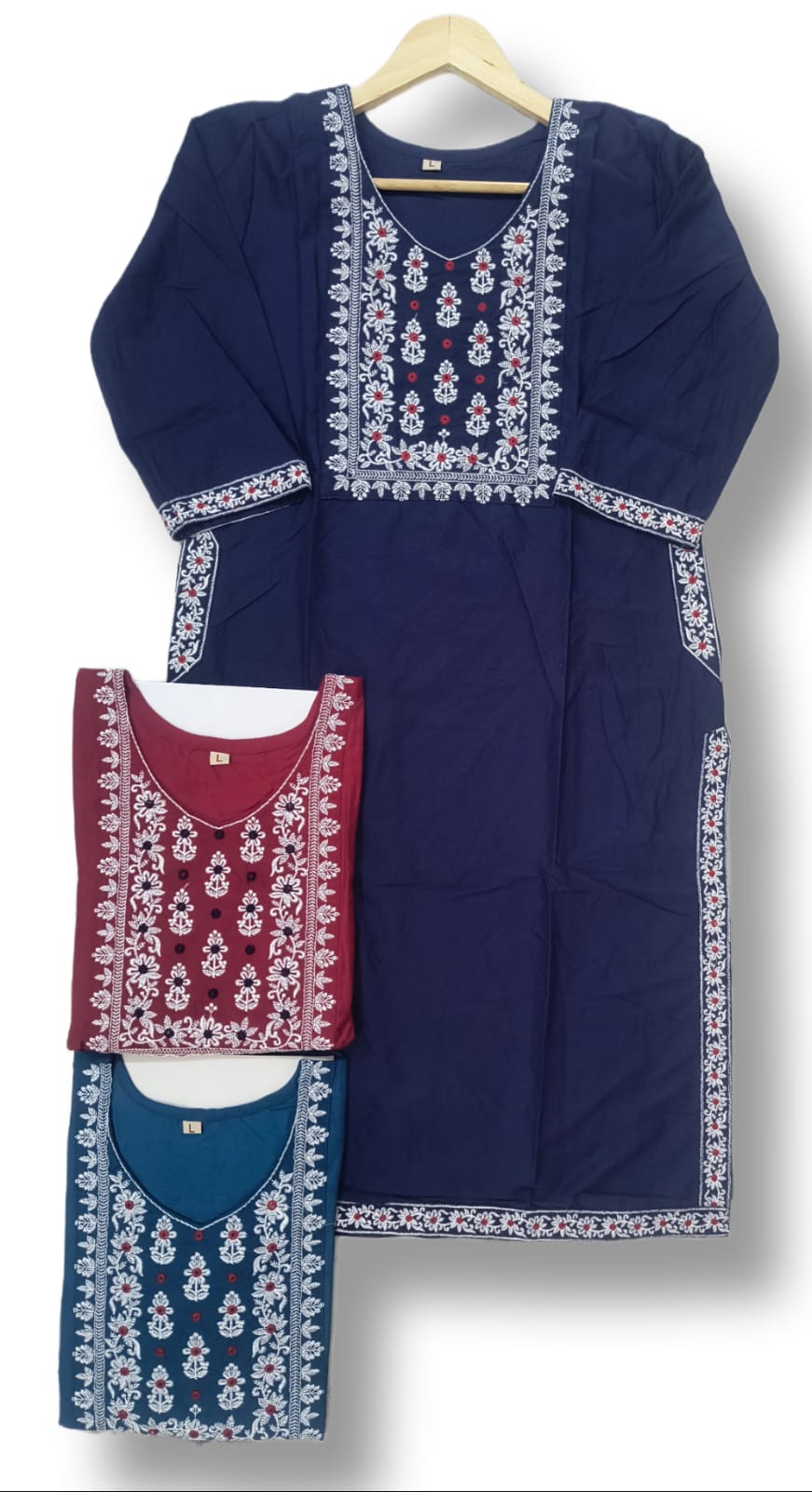 RAYON EMBROIDERY KURTI WITH POCKET
